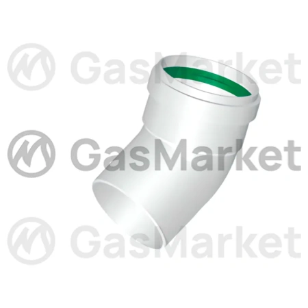 Угол коаксиальный Termica 45˚ Ø80 папа-мама  для котлов