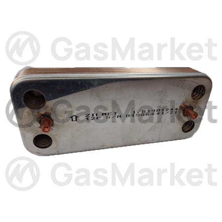 Теплообменник пластинчатый (вторичный)  12 пластин для котлов Ariston Clas/Genus/BS   17B1901244