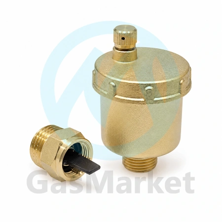 Воздухоотводчик (автоматический) 1/2" прямой с запорным клапаном      BL5814
