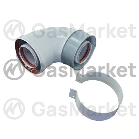 Отвод коаксиальный 90˚ Ø60/100 для котлов BAXI Eco/Luna/Nuvola/Slim