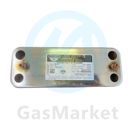 Теплообменник пластинчатый (вторичный) Zilmet 12 пластин для котлов BAXI    711612600