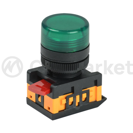 Лампа сигнальная зеленая неон AL-22TE /240В цилиндр IEK 22mm BLS30-ALTE-K06