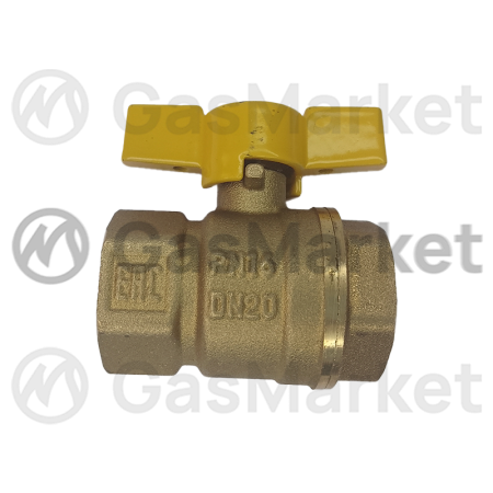 Кран шаровой VGS 11Б27П латунь 20mm x 3/4" гайка-гайка бабочка