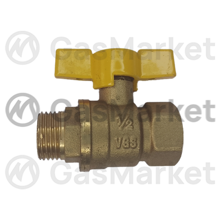 Кран шаровой VGS 11Б27П латунь 15mm x 1/2" гайка-штуцер бабочка