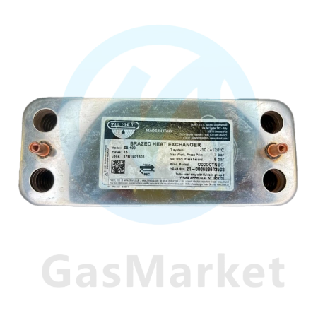 Теплообменник пластинчатый (вторичный) ZB190 o-ring (154mm)  для котлов Viessmann    17B1901606