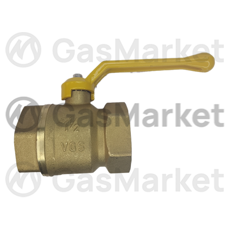 Кран шаровой VGS 11Б27П латунь 1 1/2" гайка-гайка ручка