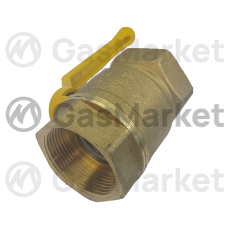 Кран шаровой VGS 11Б27П латунь 1 1/2" гайка-гайка ручка