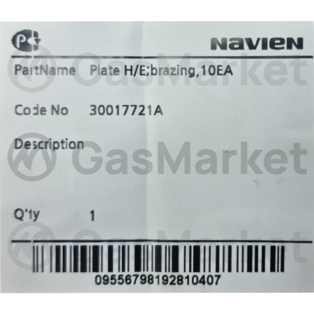 Теплообменник пластинчатый (вторичный)   для котлов Navien Deluxe S 13-24 кВт  30017721B