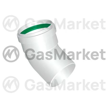 Угол коаксиальный Termica 45˚ Ø80 папа-мама  для котлов